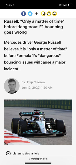 F1车手拉塞尔曾警告海豚跳致命，2026新规终于将其终结