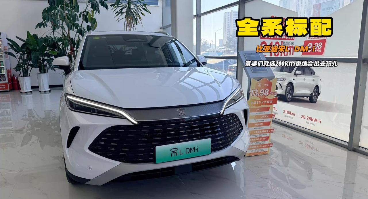 富婆选车看细节 比亚迪宋L DM-i就上必须200km续航 十几万去自驾