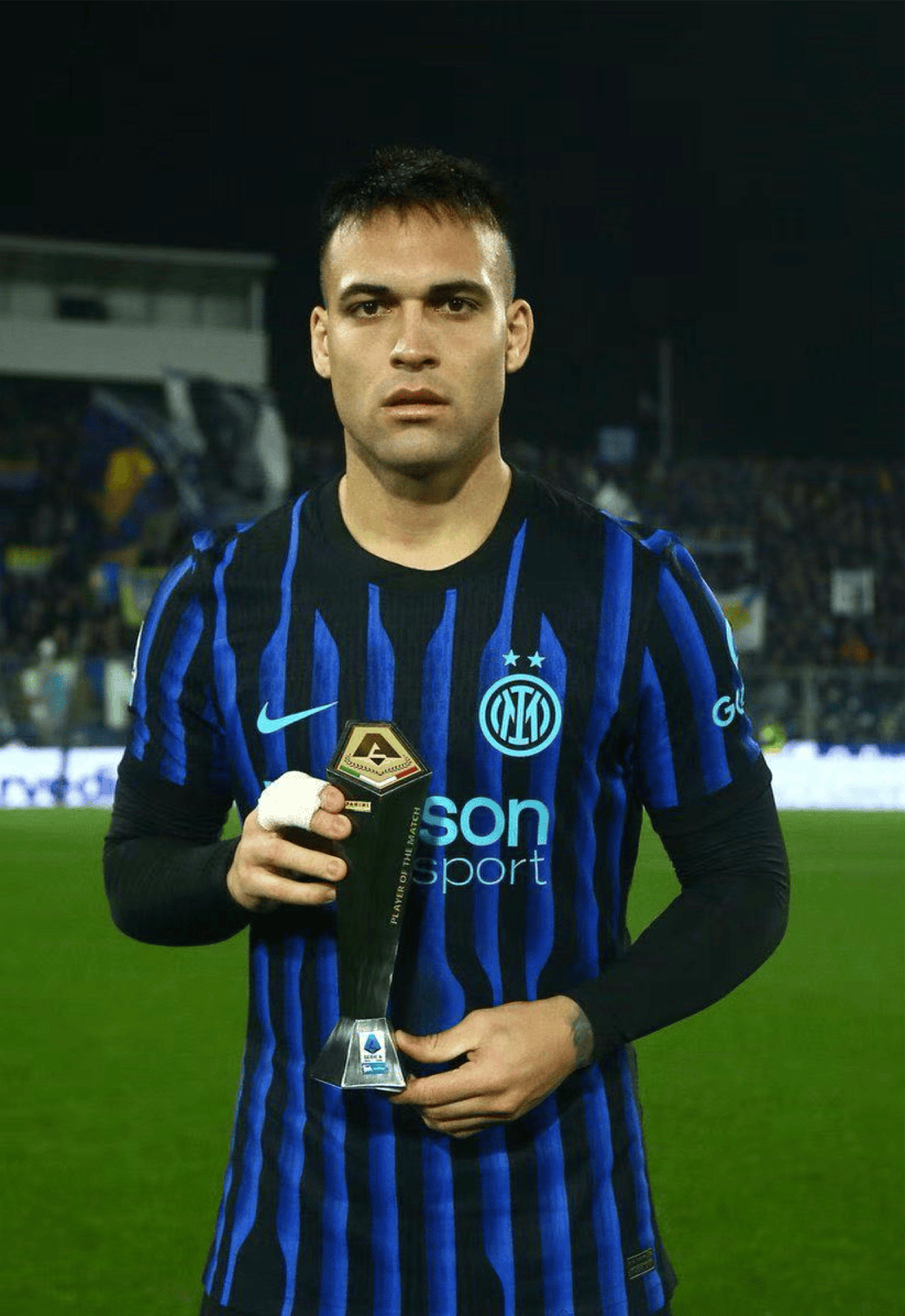 意甲官方：劳塔罗当选为国际米兰vs克雷莫纳全场最佳球员