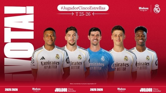 皇马1月最佳球员候选：姆巴佩、82、裤袜、居莱尔、维尼修斯