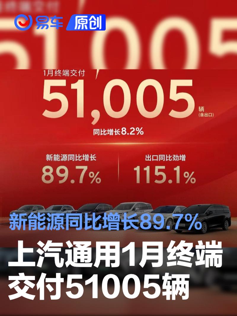 上汽通用1月终端交付51005辆 新能源同比增长89.7%