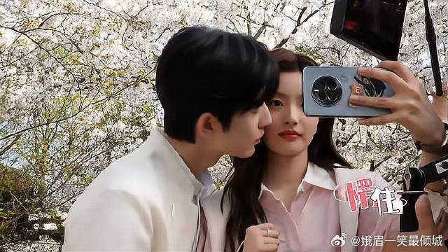 张凌赫徐若瑄爆甜樱花吻花絮