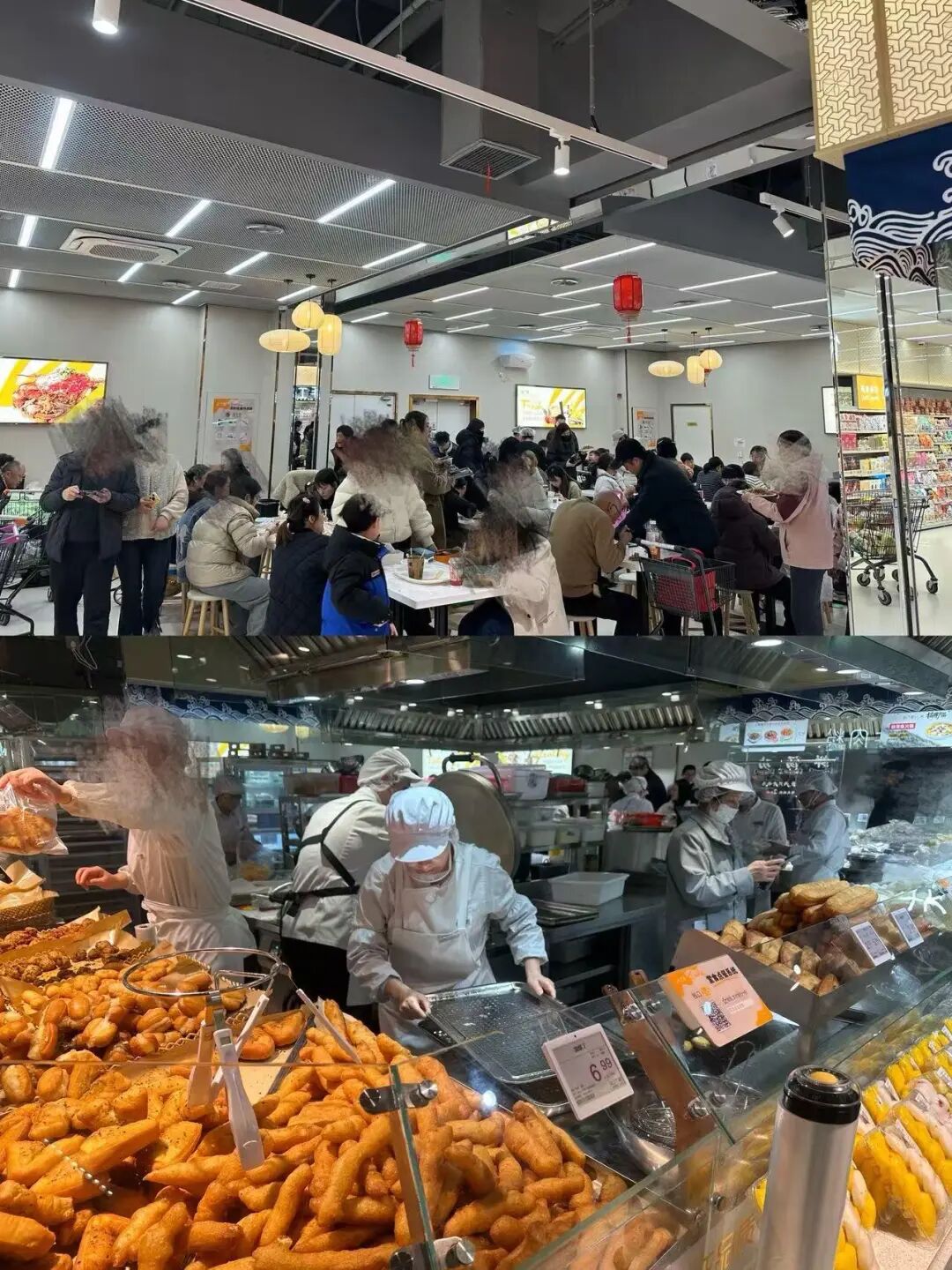 悦活里江宁金鹰店的美食餐饮区十分火热 作者拍摄