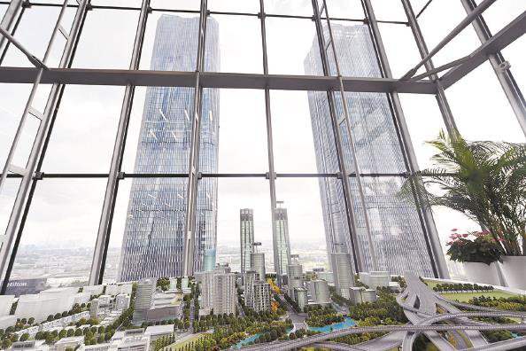 张江模力社区沙盘模型，它是汇聚全球AI前沿技术、展示产业数智化转型成果的窗口 本报记者 徐程 摄