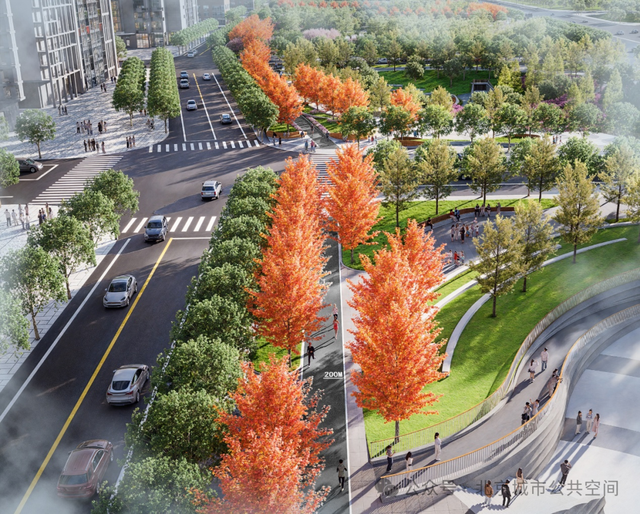 南北贯通林荫健走步道效果图