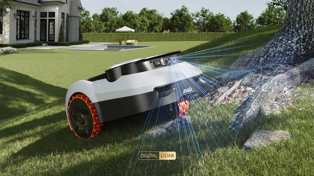 未岚大陆新品独家搭载速腾聚创全固态数字化LiDAR 共树全球割草机器人新标杆