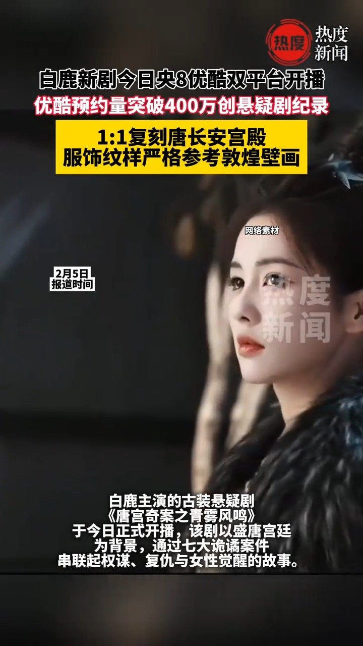 白鹿新剧1比1复刻唐长安宫殿