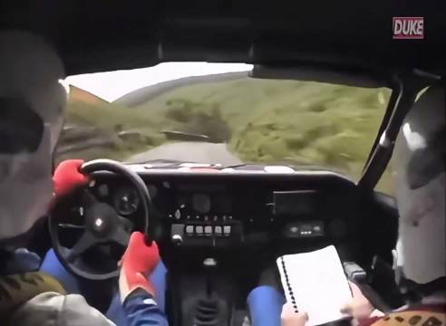 1983年拉力赛车惊险瞬间，车组一秒恢复比赛