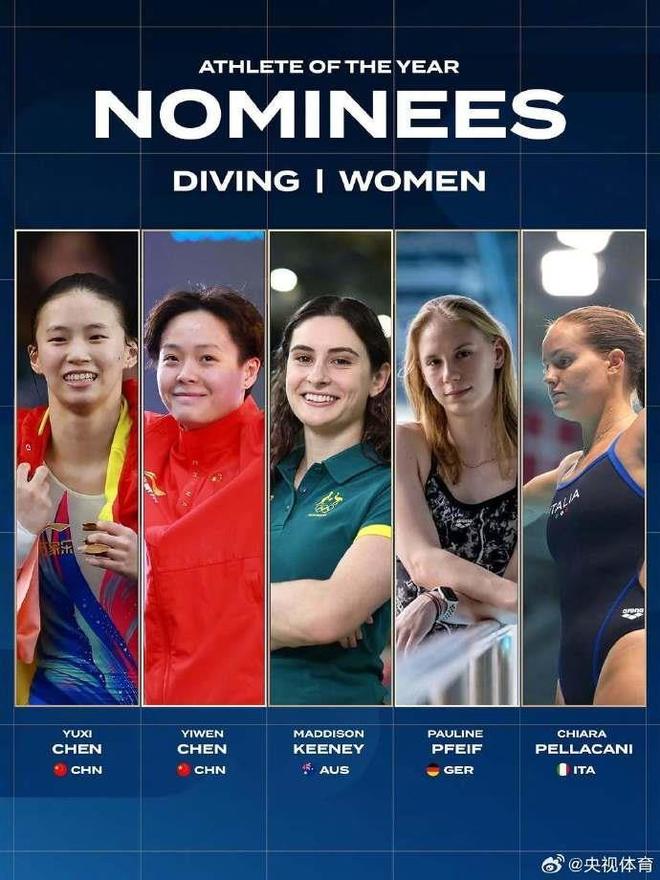 陈芋汐入围世界泳联年度最佳跳水运动员候选