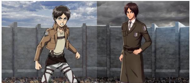 网友分享进击的巨人形象对比，艾伦变成熟，三笠被吐槽