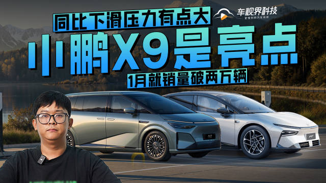 同比下滑压力有点大，小鹏X9是亮点，1月就销量破两万辆
