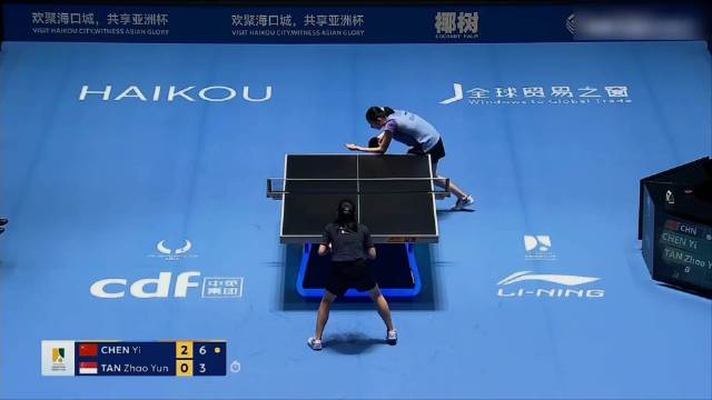 陈熠3比0轻取陈昭澐，发球深至底线险擦边