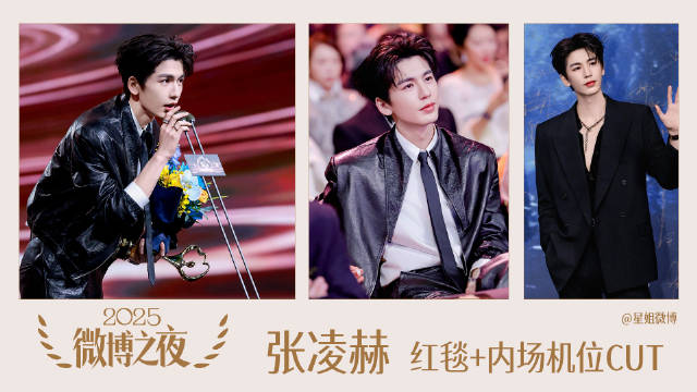 张凌赫微博之夜领奖+台下镜头cut