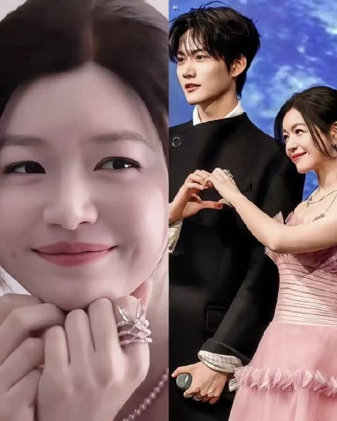 周柯宇陈妍希红毯牵手互动，42岁陈妍希状态回春显松弛