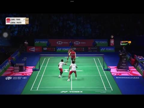 就这样一次次杀穿防守！好帅吧！ 23全英第三轮，梁王vs卡丁车组合