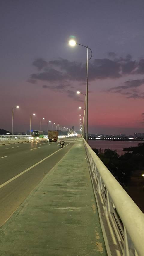 晚霞中的潮州江景