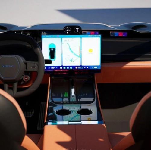 小米汽车YU7内饰与座舱渲染图曝光 独特翻转仪表屏