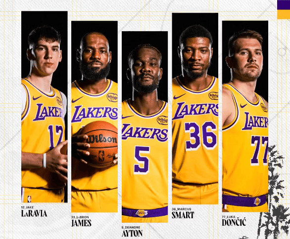 湖人今日首发：拉拉维亚、詹姆斯、艾顿、斯马特、东契奇