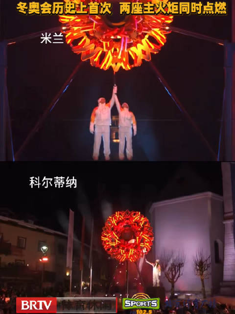 米兰冬奥会双城火炬同时点燃创历史