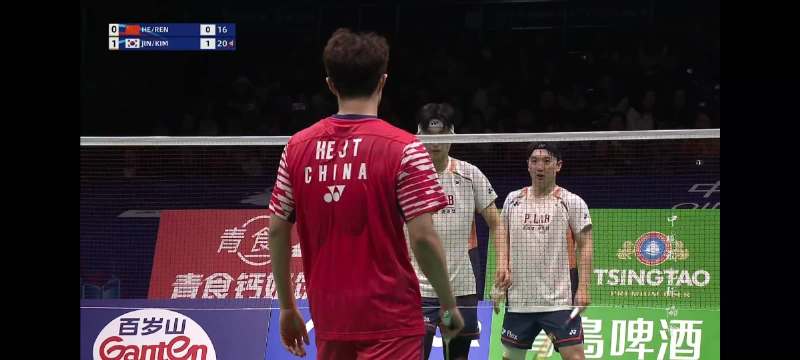 亚洲羽毛球团体赛中国男团0比2负韩国，王正行何济霆任翔宇告负