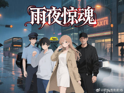 短剧·雨夜惊魂-第7集-女主从出租车司机的魔爪下逃脱，然后在警局发现更大的黑幕雨夜惊魂稻谷漫剧 