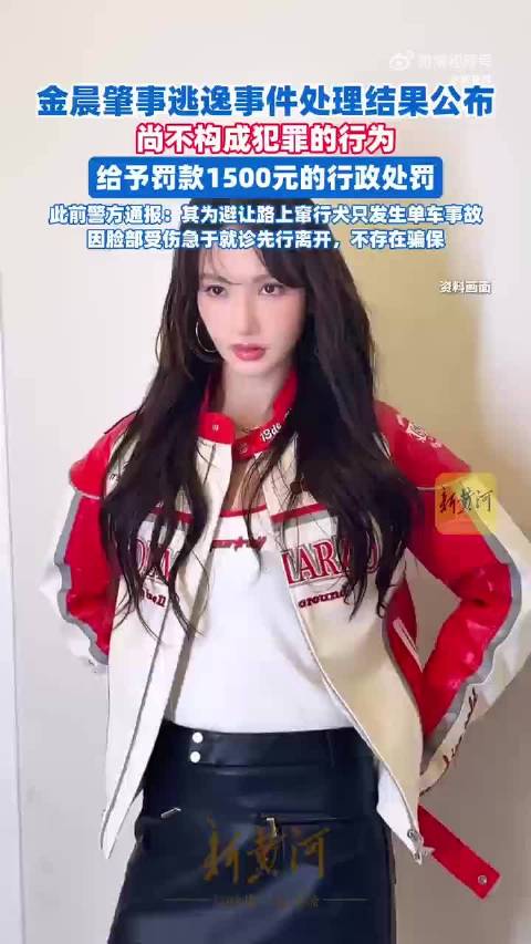 金晨肇事逃逸被罚1500元