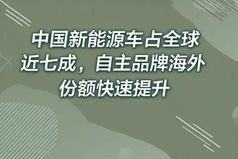 中国新能源车占全球近七成，自主品牌海外份额快速提升