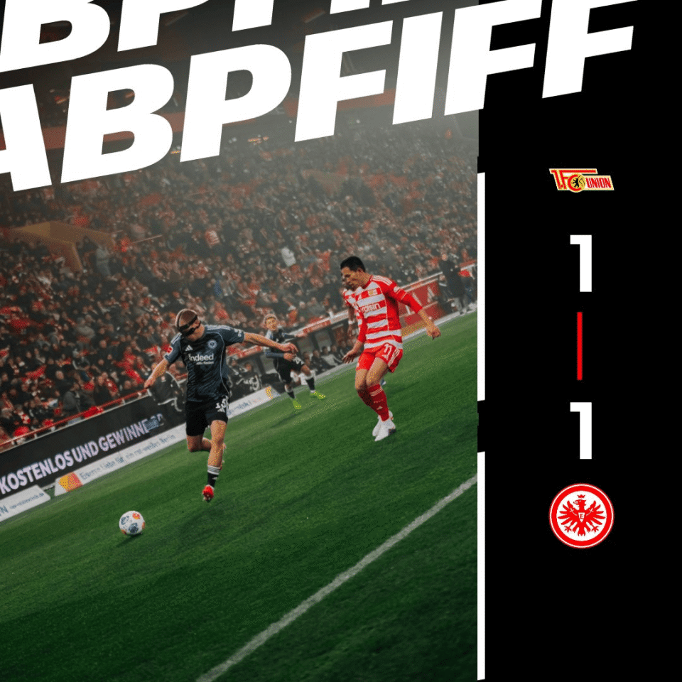 柏林联合1-1法兰克福，布朗破门，克尔菲尔德点射绝平