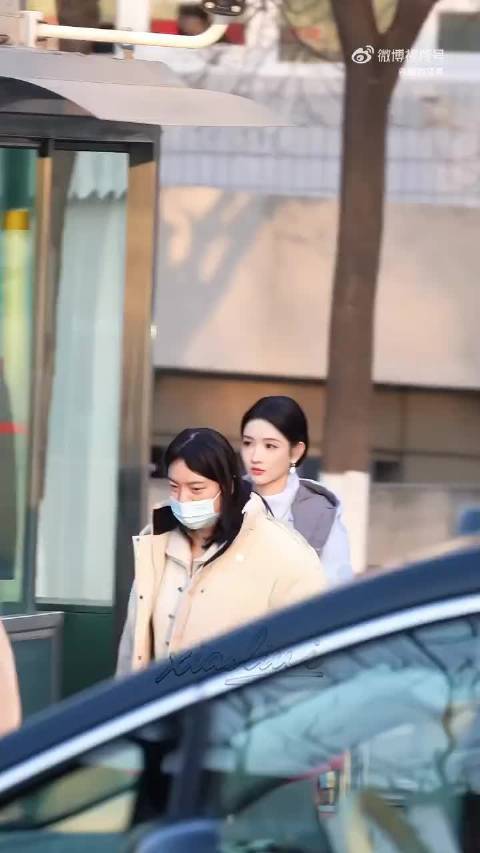 王玉雯春晚彩排穿粉缎长裙显贵气