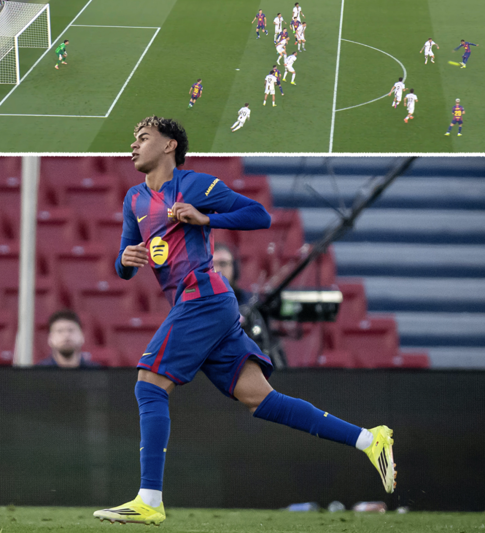 过人王！亚马尔成为本赛季五大联赛首位过人达100次的球员