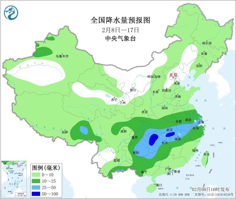 中央气象台：中东部地区气温将逐步回升 江淮江南北部等地降水量偏多