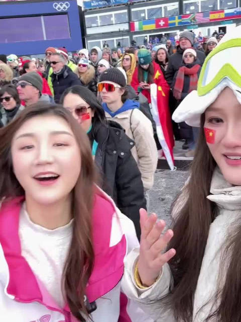 陈梦去看谷爱凌决赛了！粉丝激动快要哭了：你夺冠时候我就在现场