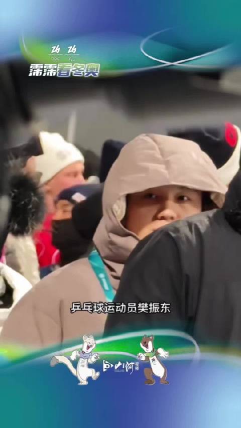 樊振东现身苏翊鸣比赛现场观赛