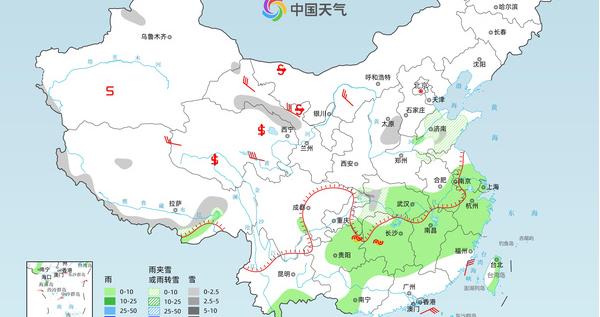 南方多地阴雨雪天气频繁，中东部气温波动中回升
