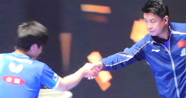 压迫感！王皓与张本智和握手时，眼神狠到要吃人