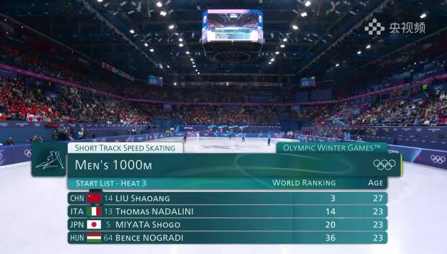 冬奥男子短道速滑1km预赛激烈开战，选手如箭离弦