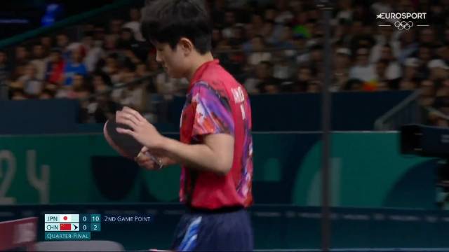 “2024年巴黎奥运会男单八进四‖张本智和vs樊振东”