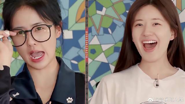 赵露思素颜跟朋友聚餐，跟baby白鹿对比，真叫一个嫩！