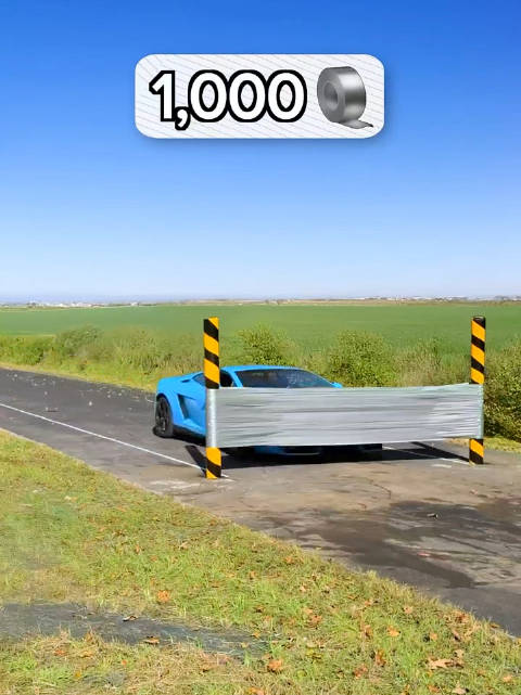 挡住兰博基尼需要多少圈胶带？