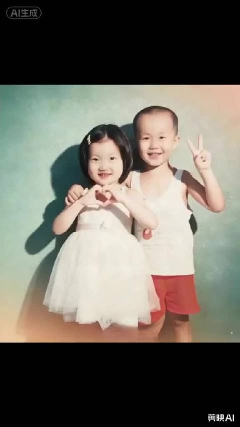 喜人的两娃，打小就有夫妻相