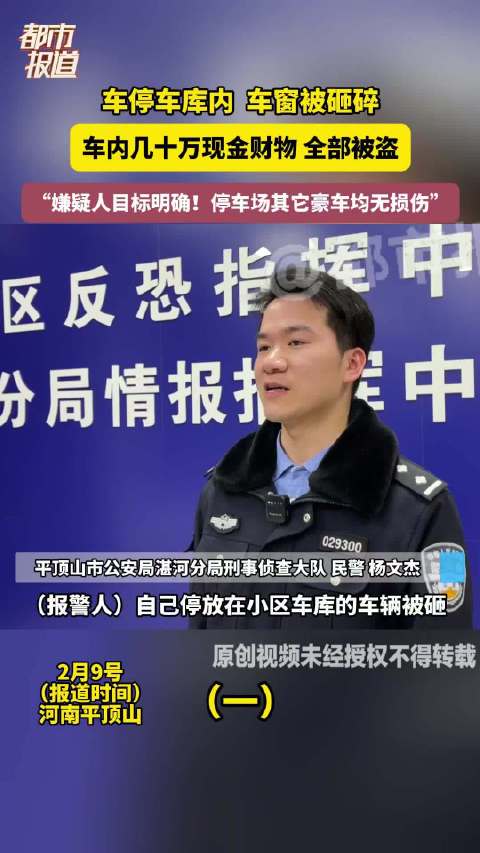 男子称豪车深夜被砸丢几十万现金