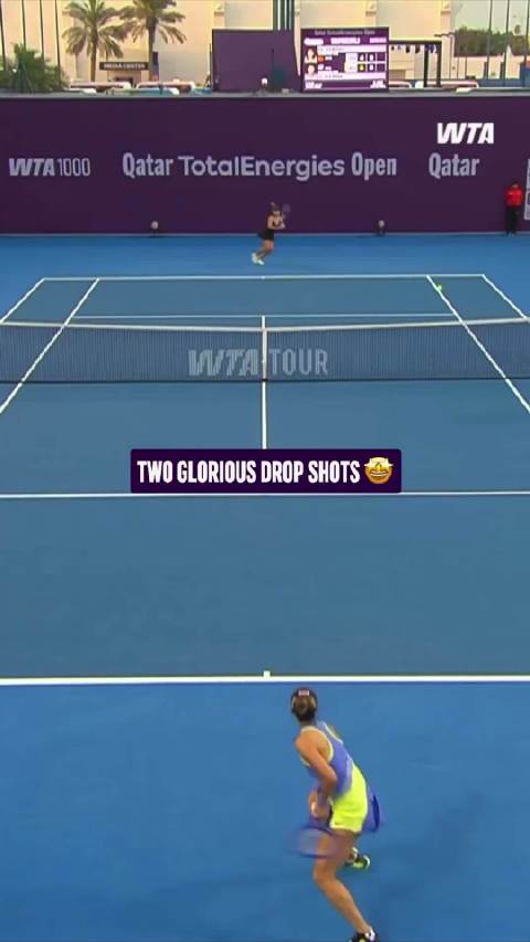 昨天对阵肯宁比赛中，郑钦文两个精彩的网前小球 技战术又丰富了