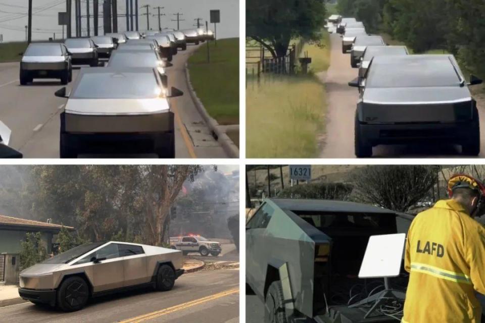 马斯克再次立大功!紧急部署大量赛博皮卡并搭载星链，援助加州大火重灾区