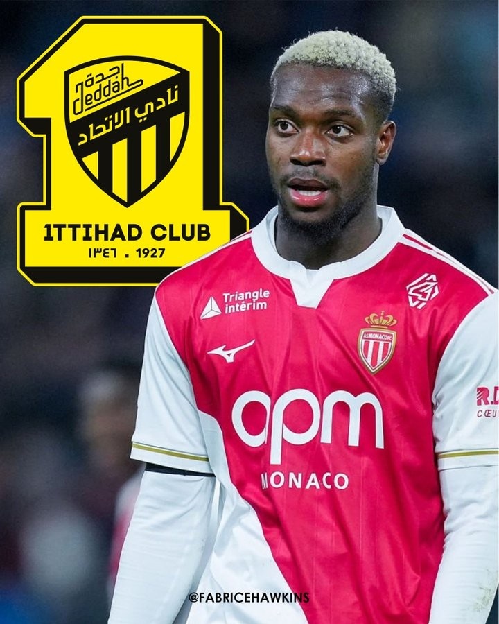 RMC记者:吉达联合签摩纳哥19岁前锋达协议,费用约3300万欧元