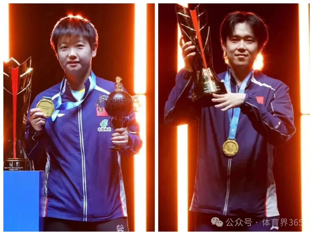 王楚钦孙颖莎亚洲杯夺冠,王楚钦击败张本智和,孙颖莎战胜王曼昱
