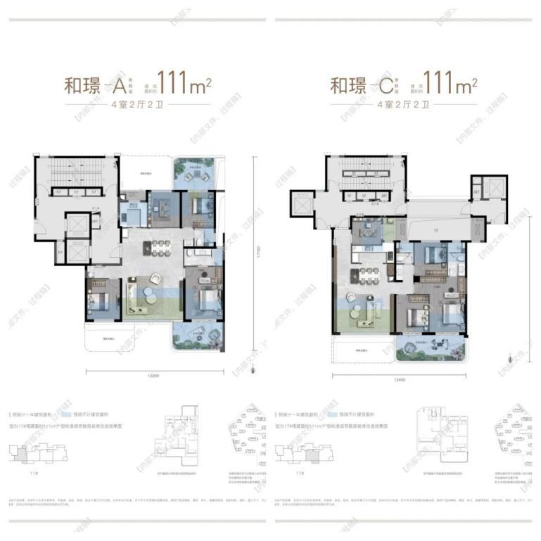 ▲龙翔·未央和鸣建面约111m²户型图