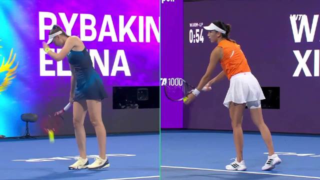 中国金花挑战新科澳网冠军 多哈站第二轮，王欣瑜和莱巴金娜的比赛开打