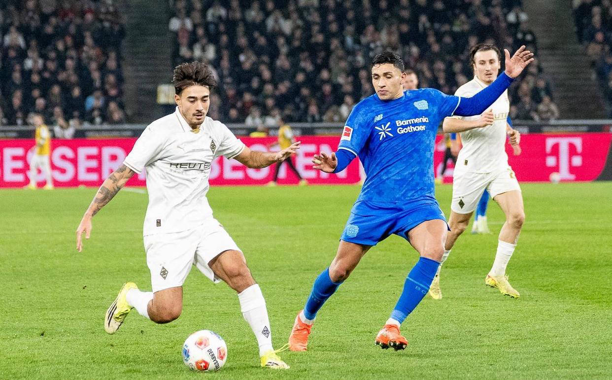 德甲第21轮,门兴主场1-1顽强逼平勒沃库森,终结对手四连胜