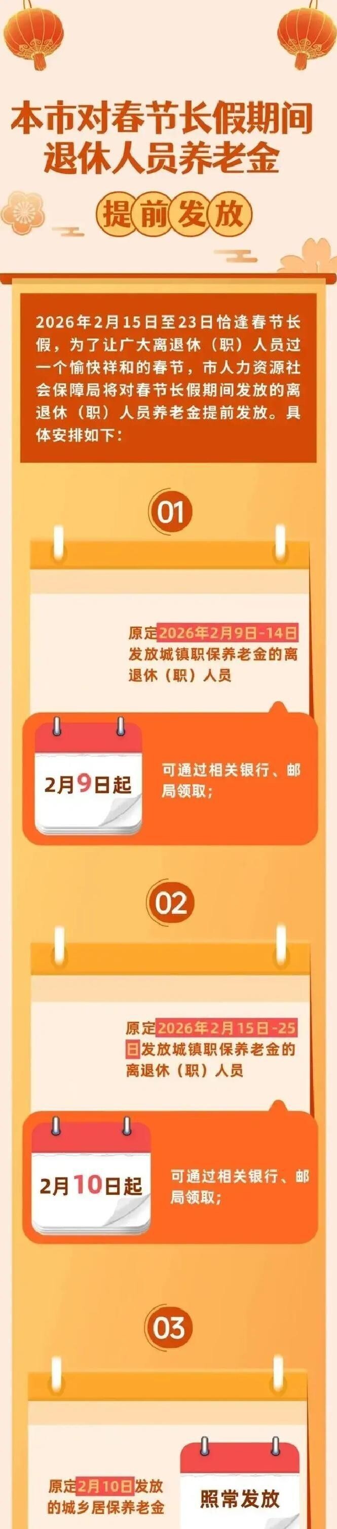 紧急提醒!2月养老金发放时间有变,提前拿到钱过年,千万别错过