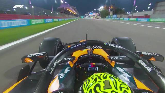 F1巴林测试第一天的首个最快单圈来自迈凯伦车手诺里斯做出的1:34.699